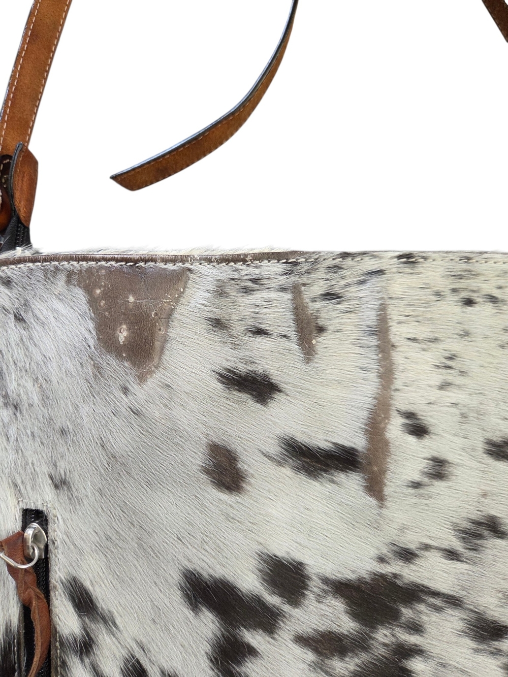 Rafter T Hair On Hide Cowhide Western Cowgirl Rodeo Fringe Crossbody Purse - Picture 5 of 7